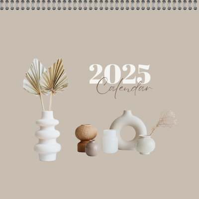 Creamy Beige Calendar 2025